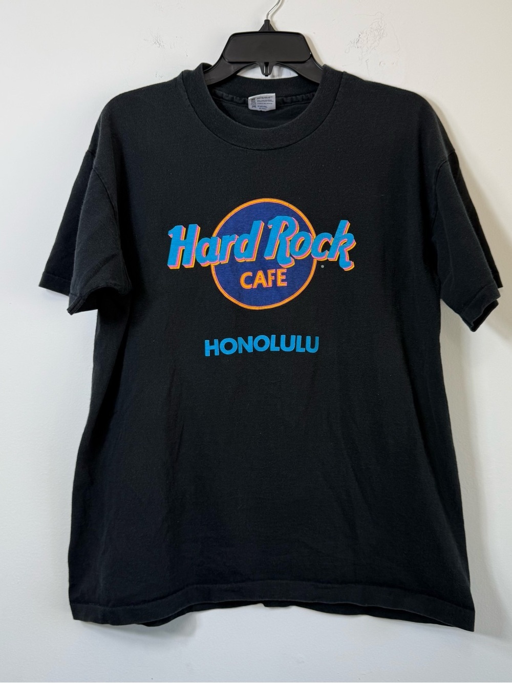 Vintage Hard Rock Cafe Honolulu Single Stitch Tee Black Mens L USA Made
